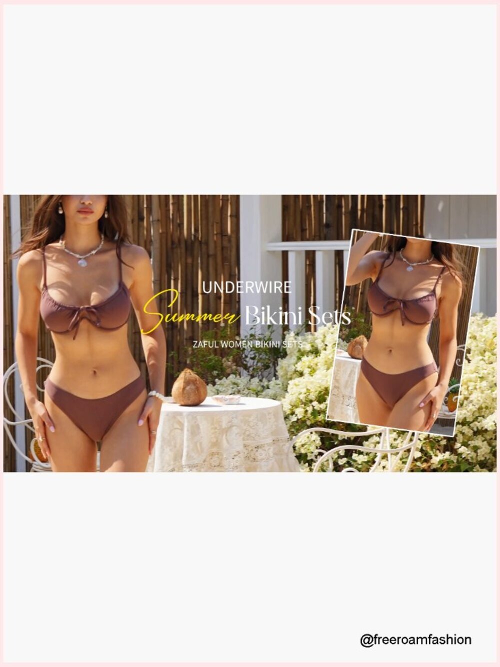 Women High Cut Bikini Set String Sexy Two Piece Underwire Bathing Suit - Picture 7 of 7